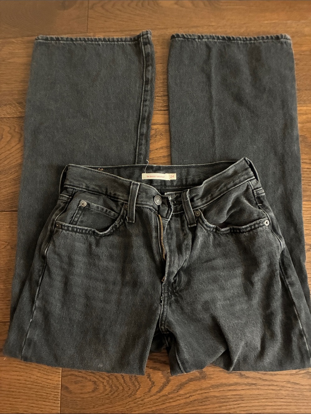 Women’s Black Washed ‘94 Baggy Bootcut Jeans